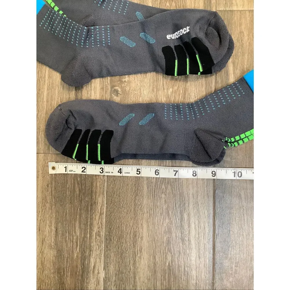 Eurosock Gray 2 Pack Bike Crew Compression Socks Performance Athleisure A21-3